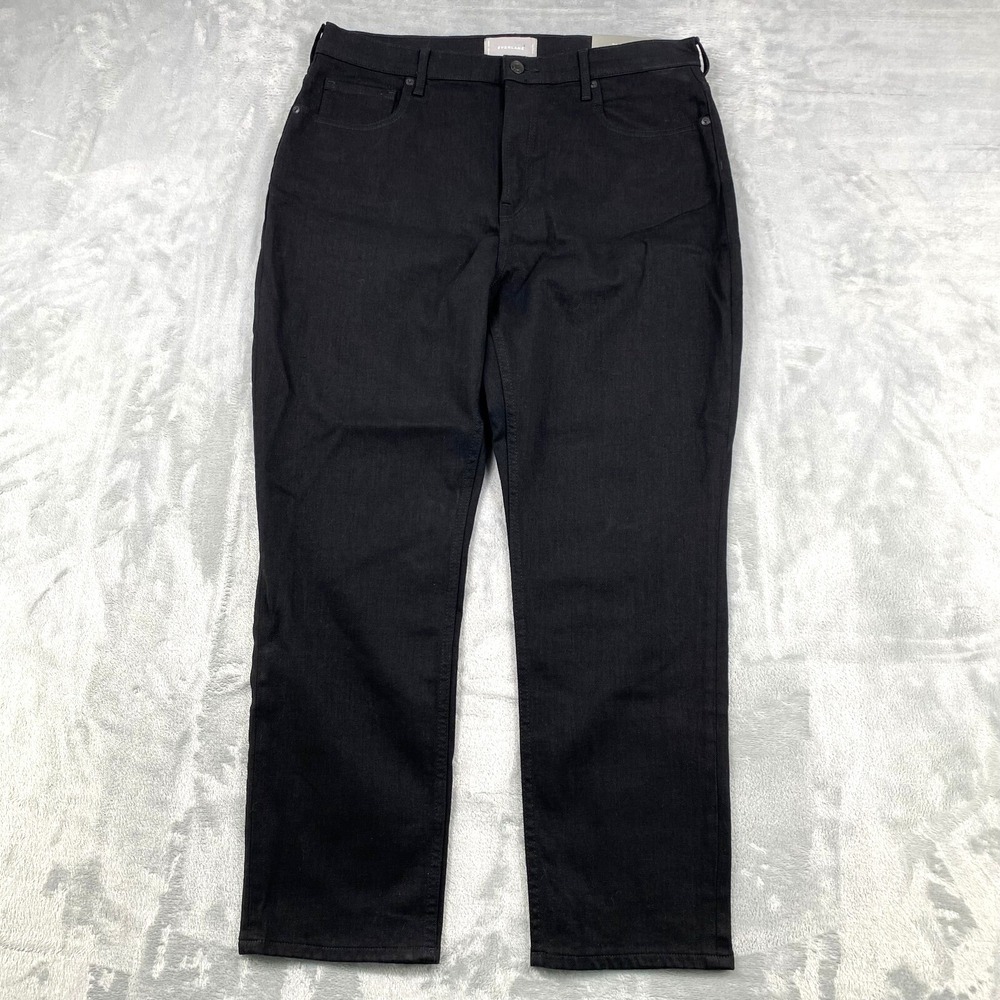 New Everlane Regular‎ High Rise Jeans Womens 33 Black Straight Denim